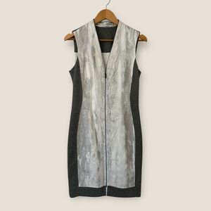 Tahari Sleeveless Snake Print Bodycon Midi Dress